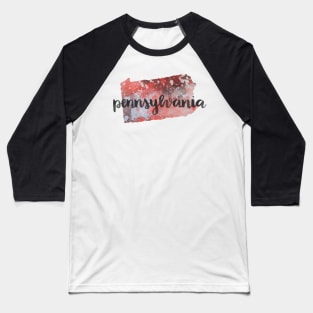 pennsylvania - calligraphy and abstract state outline Baseball T-Shirt